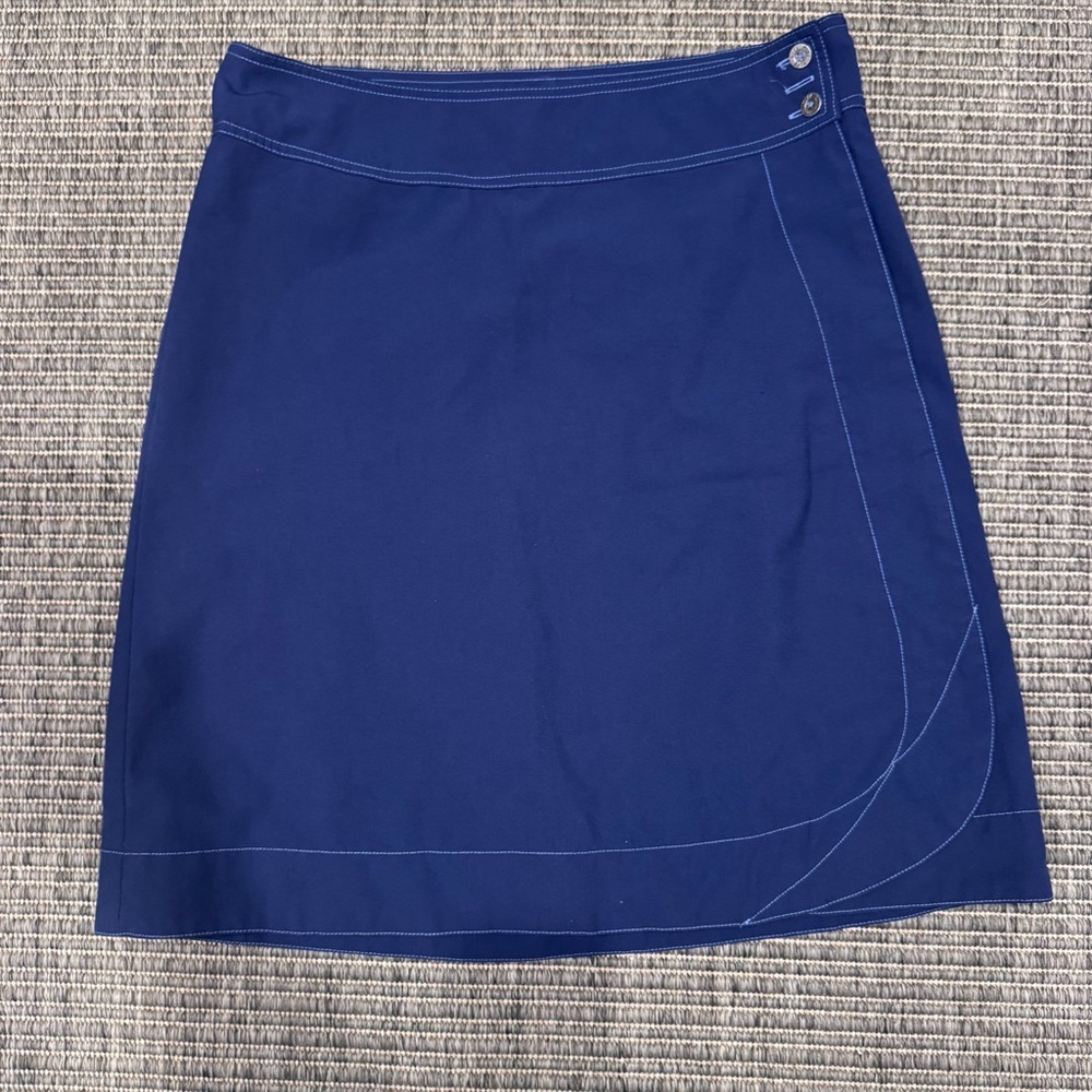 Kuhl Navy Wrap Skirt with Contrast Topstitching